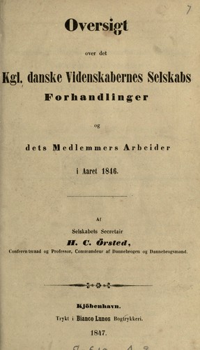 Cover for Oversigt over det Kongelige Danske Videnskabernes Selskabs Forhandlinger
