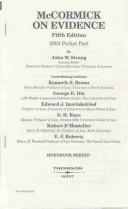 Cover for McCormick on Evidence 2003 (Nutshell)