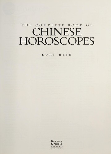 Cover for The complete book of Chinese horoscopes