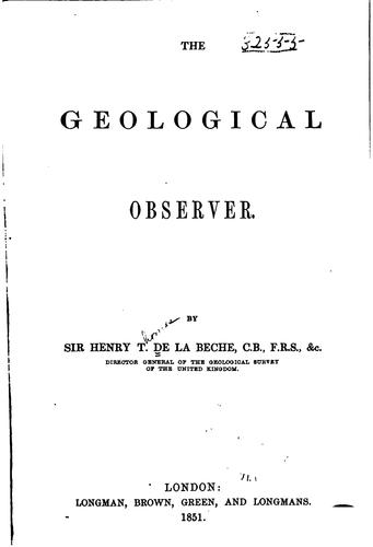 Cover for The geological observer.