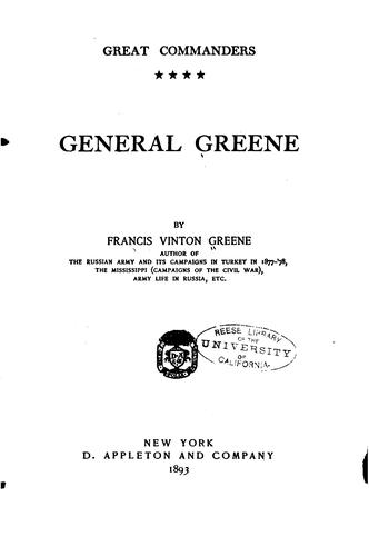 Cover for General Greene