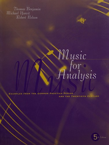 Cover for Music for Analysis.