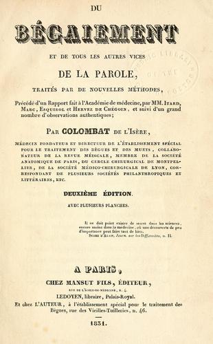 Cover for Du baiement et de tous les autres vices de la parole