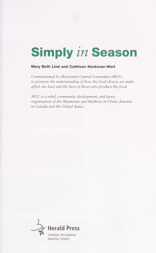 Cover for Simply in season