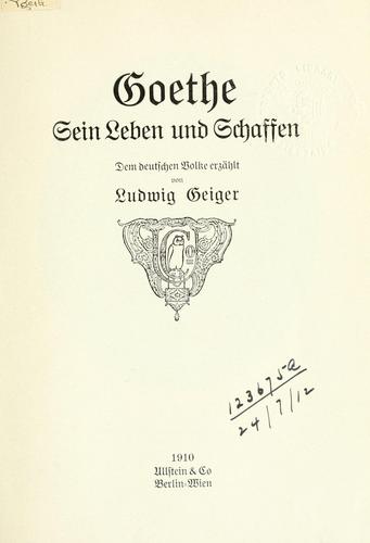 Cover for Goethe