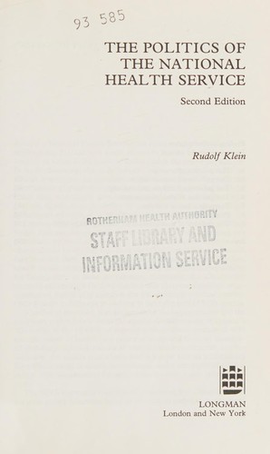 Cover for Politics of the National Health Service