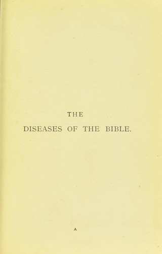 Cover for The diseases of the Bible
