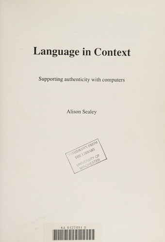 Cover for Language in context
