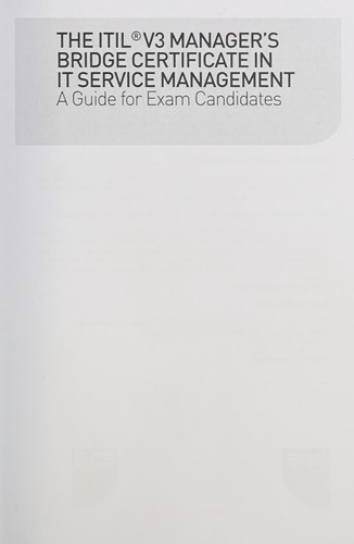 Cover for Manager's Bridge Certificate in It Service Management