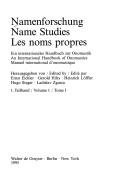 Cover for Namenforschung/Name Studies/Les Noms Propres