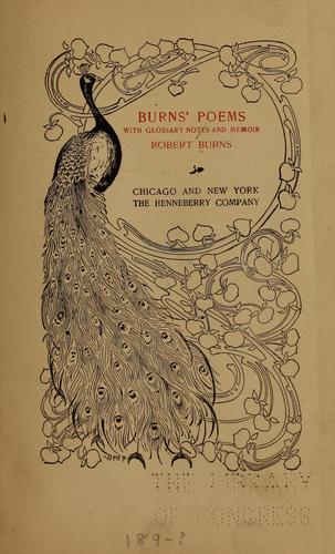 Cover for Burns' poems