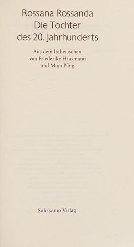 Cover for Die Tochter des 20. Jahrhunderts