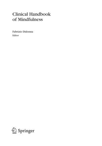 Cover for Clinical handbook of mindfulness