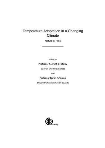 Cover for Temperature adaptation in a changing climate
