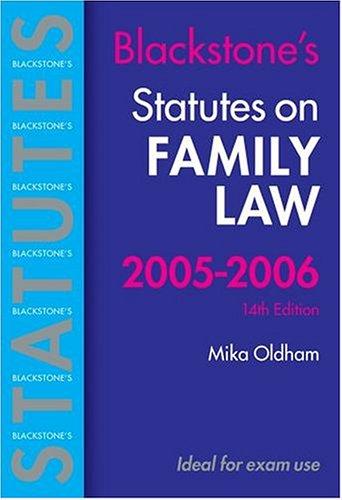 Cover for Statutes on Family Law 2005-2006