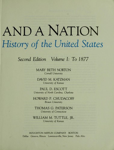 Cover for A People and a Nation: A History of the United States, Vol. 1
