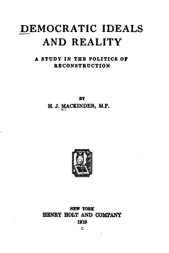 Cover for Democratic ideals and reality