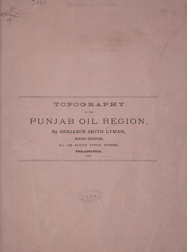 Cover for Topography of the Punjab oil region ...