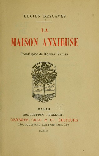 Cover for La maison anxieuse