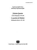 Cover for Palestine question