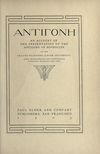 Cover for Antigone
