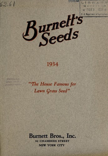 Cover for Burnett's seeds, 1934