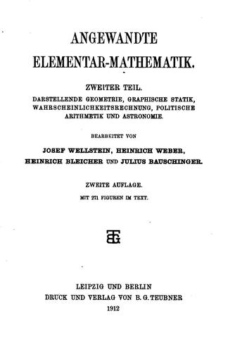 Cover for Encyklopädie der elementar-mathematik: Ein Handbuch für Lehrer und Studierende