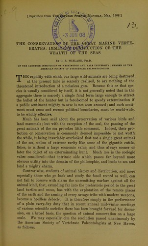 Cover for The conservation of the great marine vertebrates