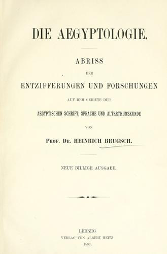 Cover for Die Aegyptologie.