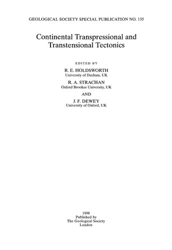 Cover for Continental transpressional tectonics and transtensional tectonics