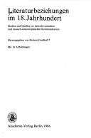 Cover for Literaturbeziehungen im 18. Jahrhundert