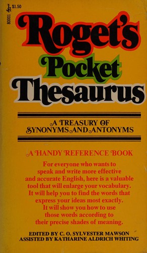 Cover for Roget's pocket thesaurus, based on Roget's international thesaurus of English words and phrases