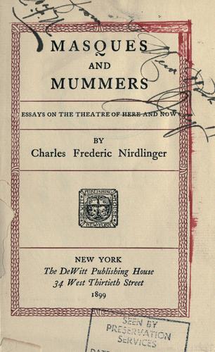 Cover for Masques and mummers