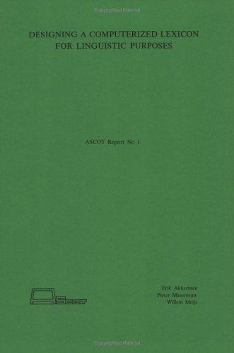 Cover for Designing a computerized lexicon for linguistic purposes