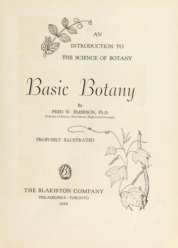 Cover for Basic botany: an introduction to the science of botany