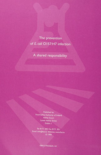 Cover for Prevention of E.Coli 0157/H7 Infection - A Shared Responsibi