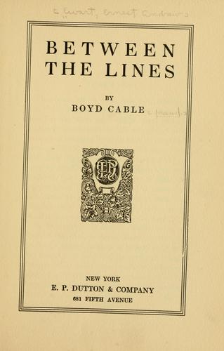 Cover for Between the lines