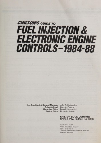 Cover for Chilton's guide to fuel injection & electronic engine controls, 1984-88