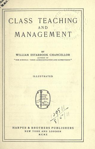 Cover for Class teaching and management.