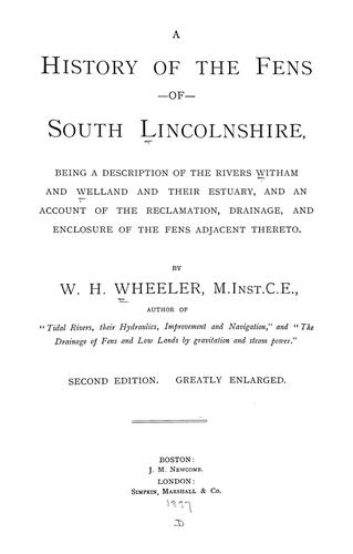 Cover for A history of the fens of south Lincolnshire