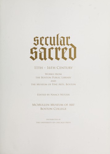 Cover for Secular sacred