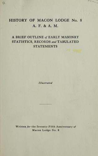 Cover for History of Macon Lodge, no. 8, A.F. & A.M.