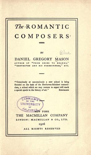 Cover for The romantic composers