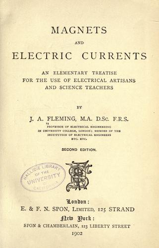 Cover for Magnets and electric currents.