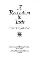 Cover for A revolution in taste
