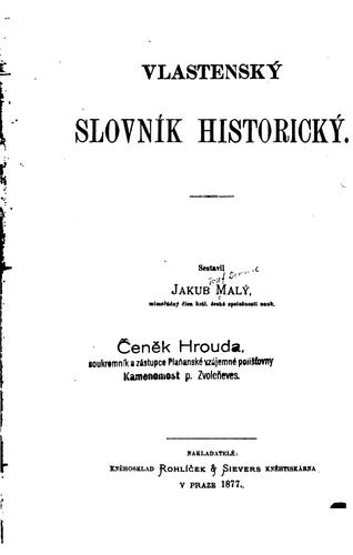 Cover for Vlastenský slovník historický.
