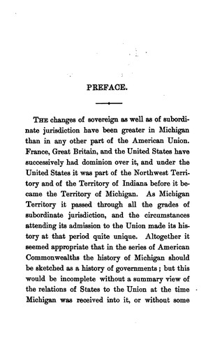 Cover for Michigan: A History of Governments