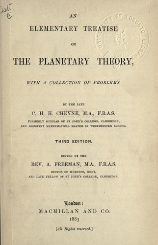 Cover for Elementary treatise on the planetary theory
