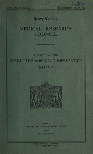 Cover for Report of the Committee on Bed-Bug Infestation