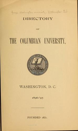 Cover for Directory of the Columbian university